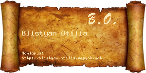 Blistyan Otília névjegykártya